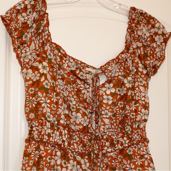 Altar’d State Orange Floral Fall Mini Dress - Picture 2 of 9